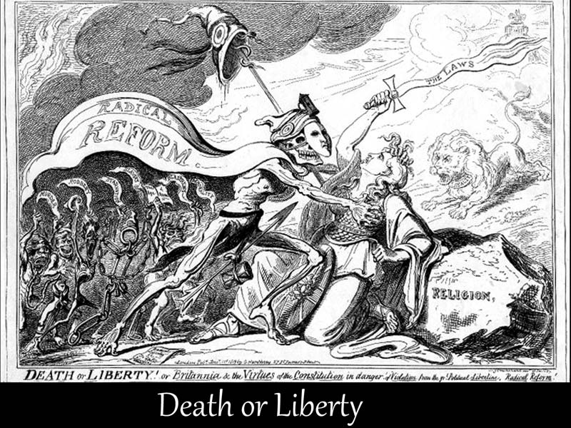 'Death or Liberty!' Anti-Reform Cartoon